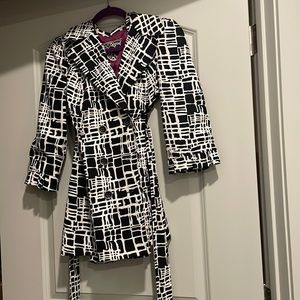 Black and white trench coat